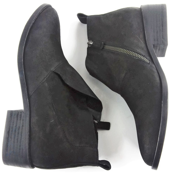 EILEEN FISHER "Leaf" Black Nubuck Booties Size 9.5 - Picture 8 of 8